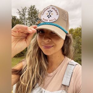 Support Wildlife Raise Boys Distressed Trucker Hat